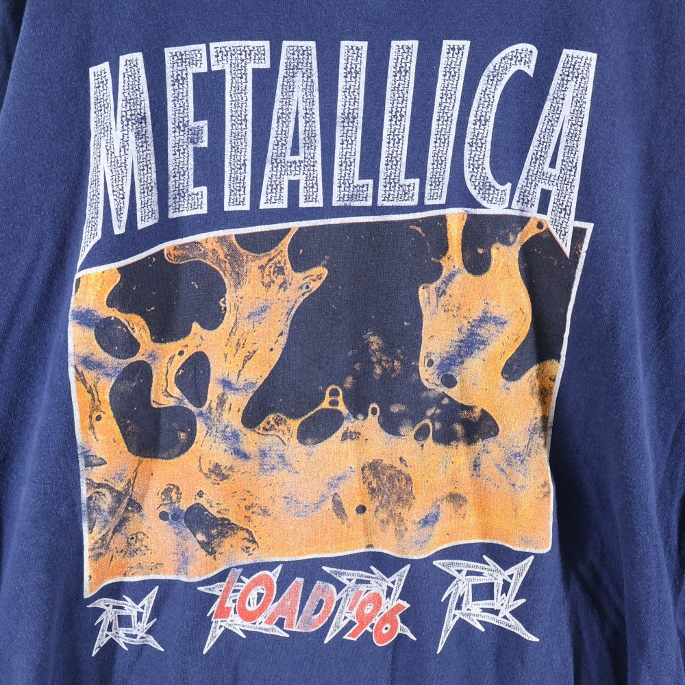VINTAGE(ヴィンテージ) 90s METALLICA LOAD メタリカ ロード 両面プリント クルーネック長袖Tシャツ カットソー ネイビー