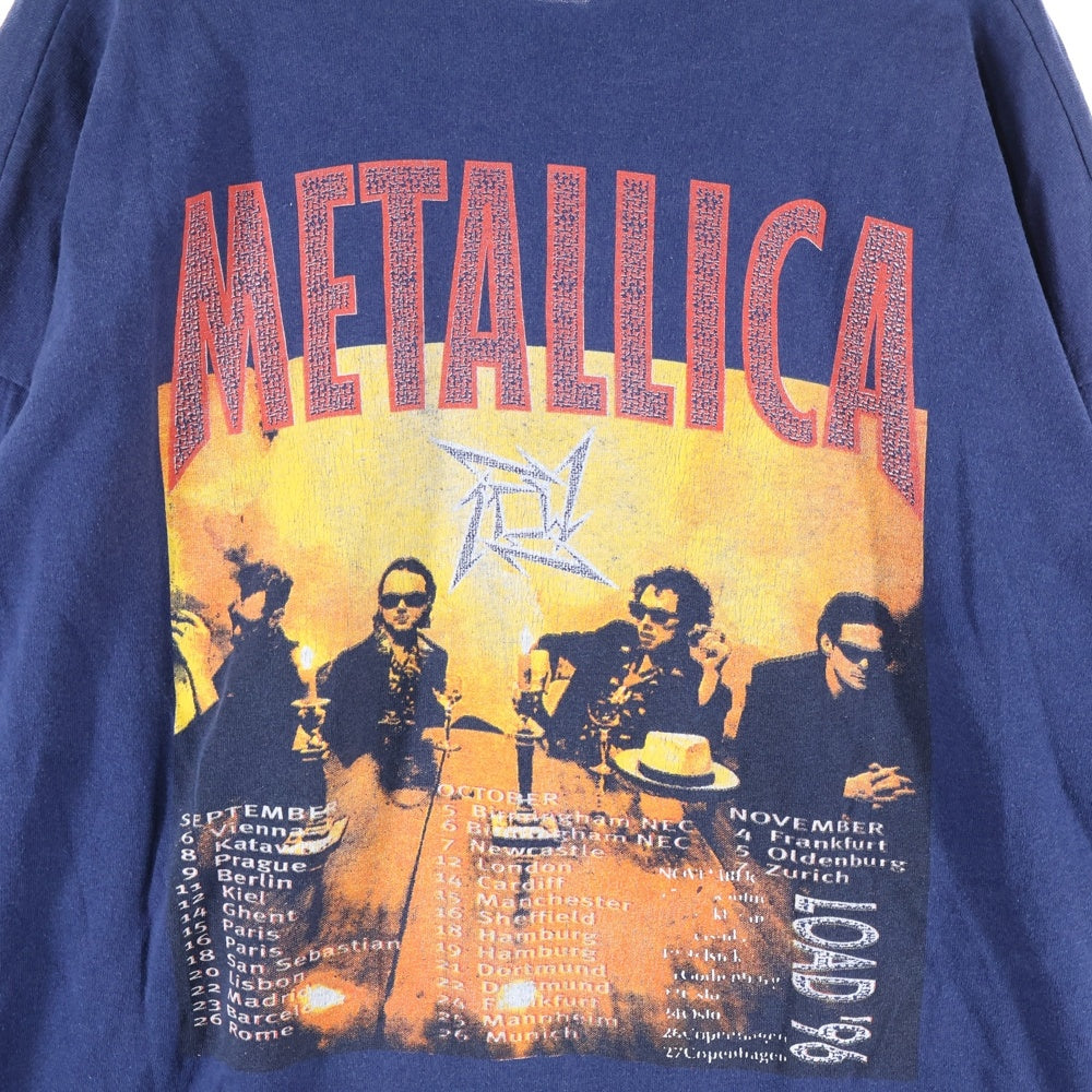 VINTAGE(ヴィンテージ) 90s METALLICA LOAD メタリカ ロード 両面プリント クルーネック長袖Tシャツ カットソー ネイビー
