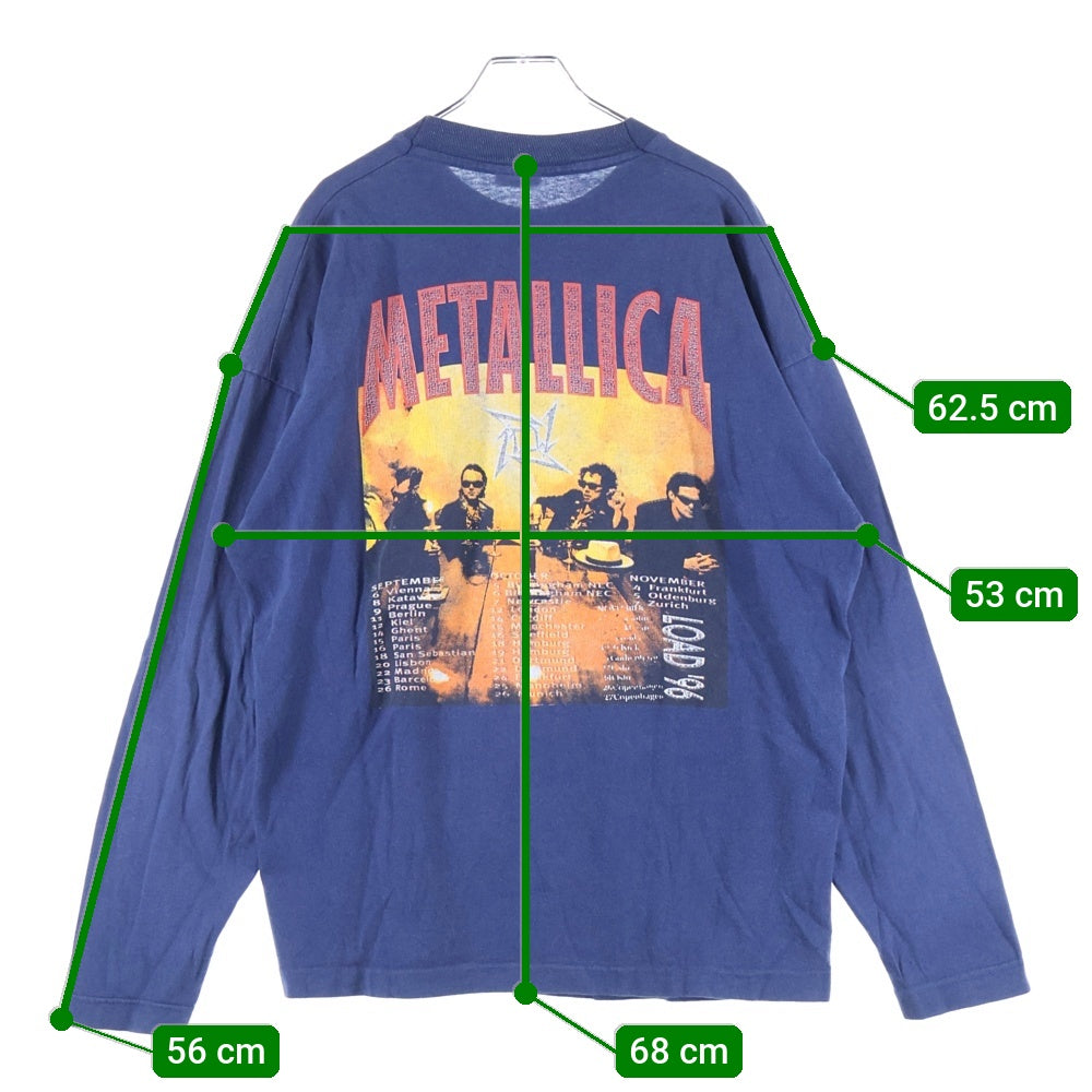 VINTAGE(ヴィンテージ) 90s METALLICA LOAD メタリカ ロード 両面プリント クルーネック長袖Tシャツ カットソー ネイビー