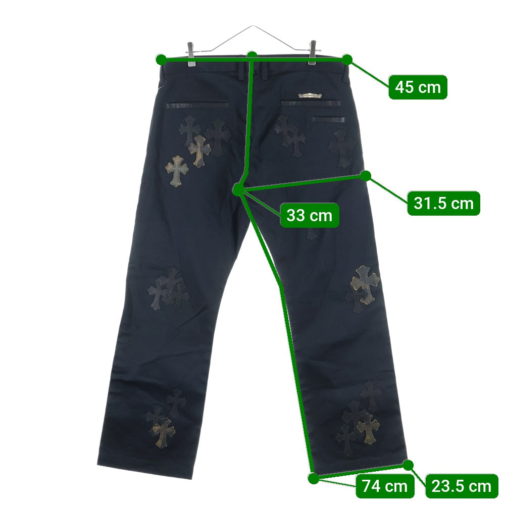 CHROME HEARTS(クロムハーツ) CARPENTER DOUBLE KNEE クロスパッチ付きカーペンターロングパンツ ブラック/カーキ