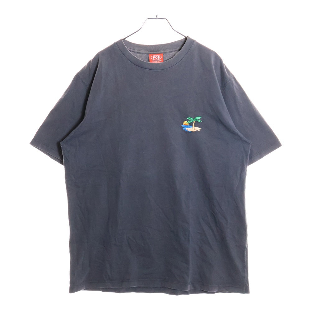 Paragraph(パラグラフ) 22SS Paradise embroidery T-shirt ロゴ刺繍 半袖クルーネックTシャツカットソー ブラック