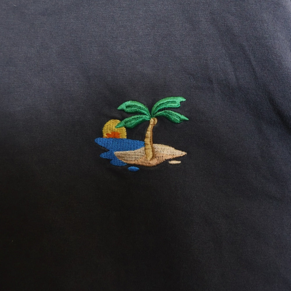 Paragraph(パラグラフ) 22SS Paradise embroidery T-shirt ロゴ刺繍 半袖クルーネックTシャツカットソー ブラック