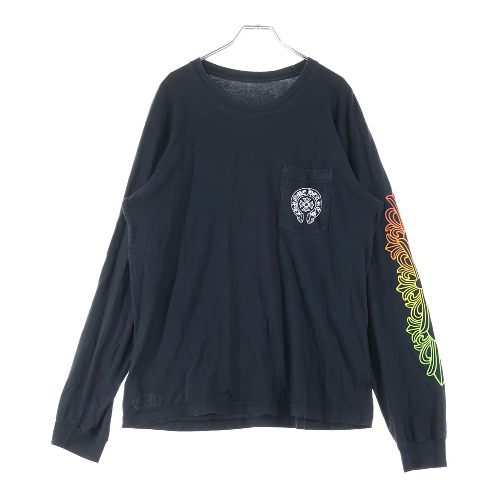 CHROME HEARTS(クロムハーツ) Back Grad Circle Logo L/S Tee グラデーション サークルロゴ フローラル ロングスリーブTシャツ 長袖カットソー ブラック
