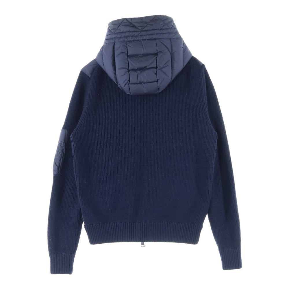 MONCLER(モンクレール) MAGLIONE TRICOT CARDIGAN ニット切り替えナイロンフーデッドジャケット ネイビー D20919402800