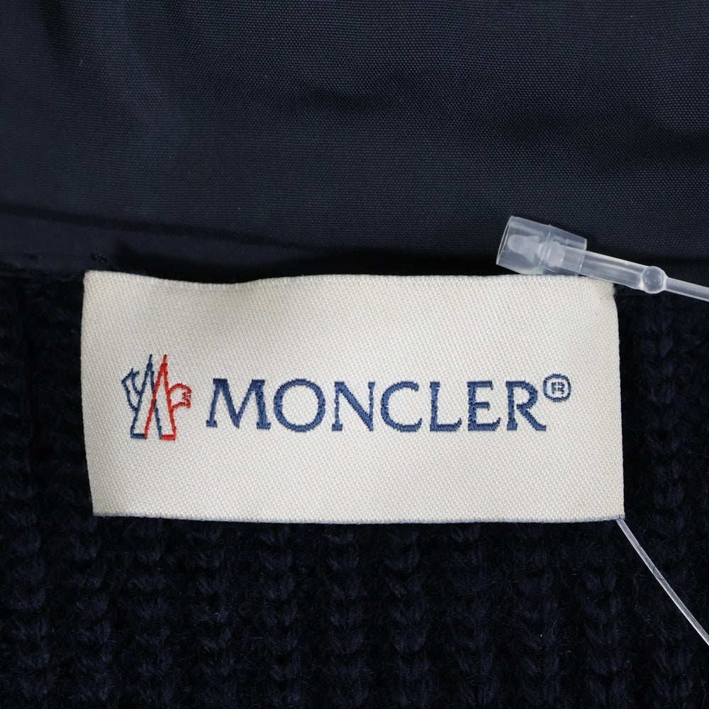MONCLER(モンクレール) MAGLIONE TRICOT CARDIGAN ニット切り替えナイロンフーデッドジャケット ネイビー D20919402800