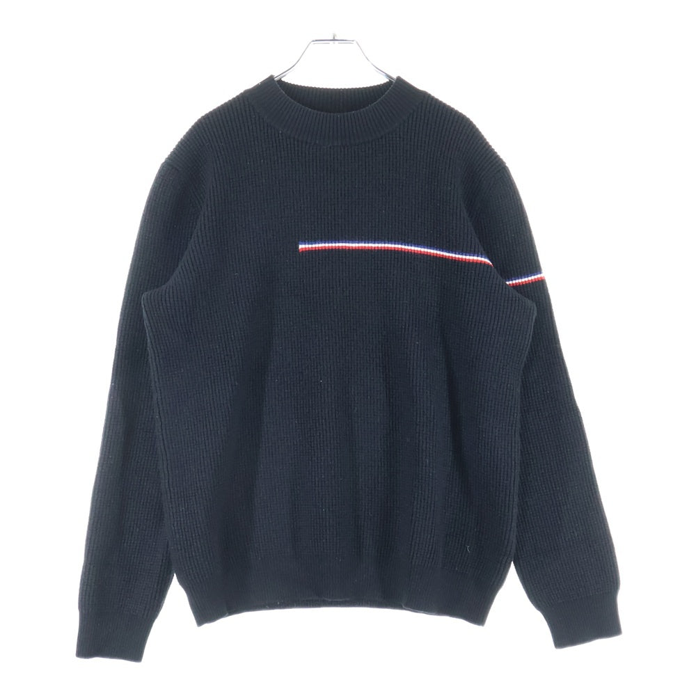 MONCLER(モンクレール) ロゴワッペン ラインデザイン サーマル ニット ブラック