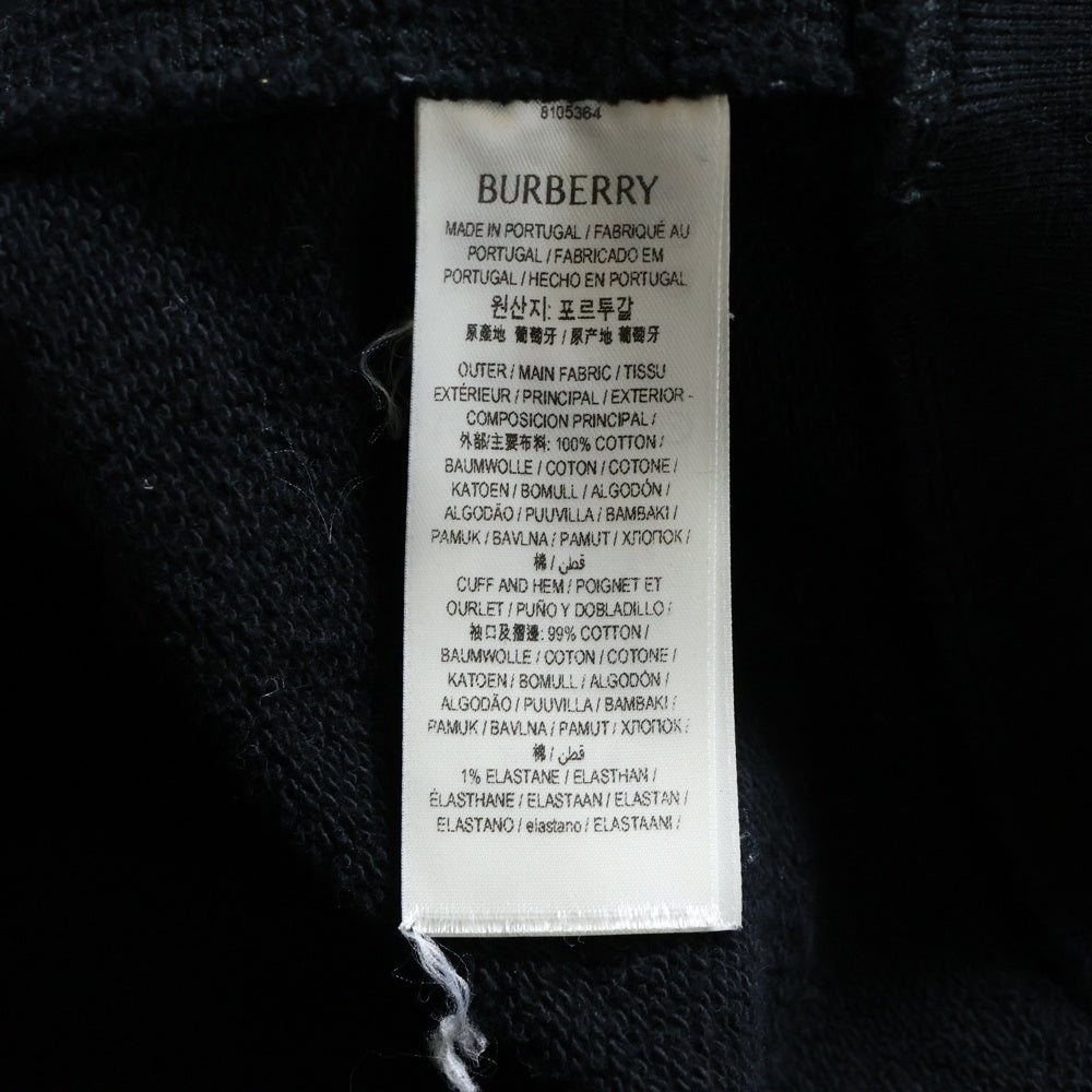 BURBERRY(バーバリー) チェックラベル フーデッドコットンパーカー ブラック 8105364