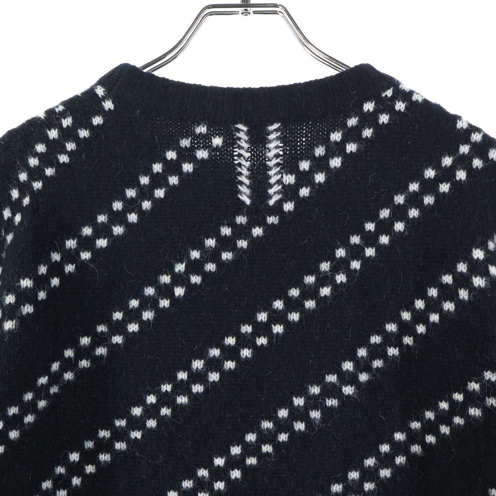 SAINT LAURENT PARIS(サンローランパリ) 14AW アルパカ総柄 ニットセーター ブラック