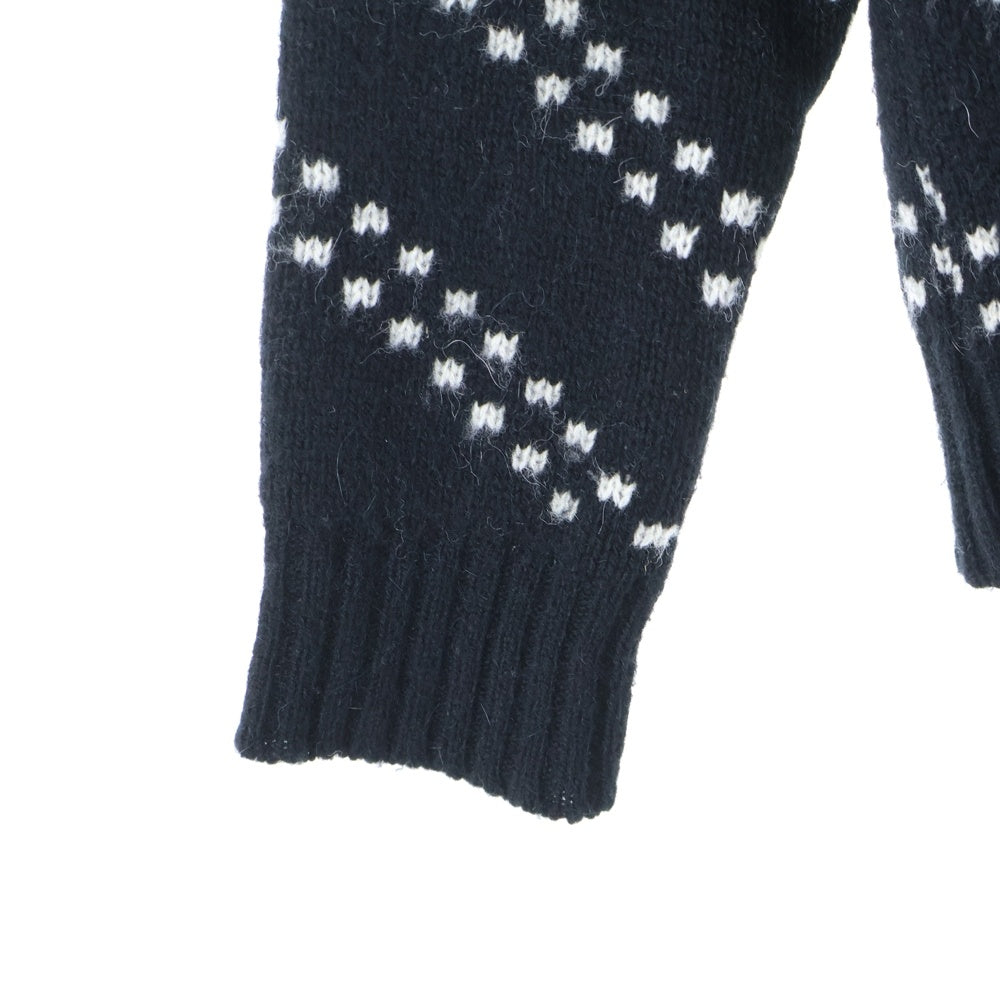 SAINT LAURENT PARIS(サンローランパリ) 14AW アルパカ総柄 ニットセーター ブラック