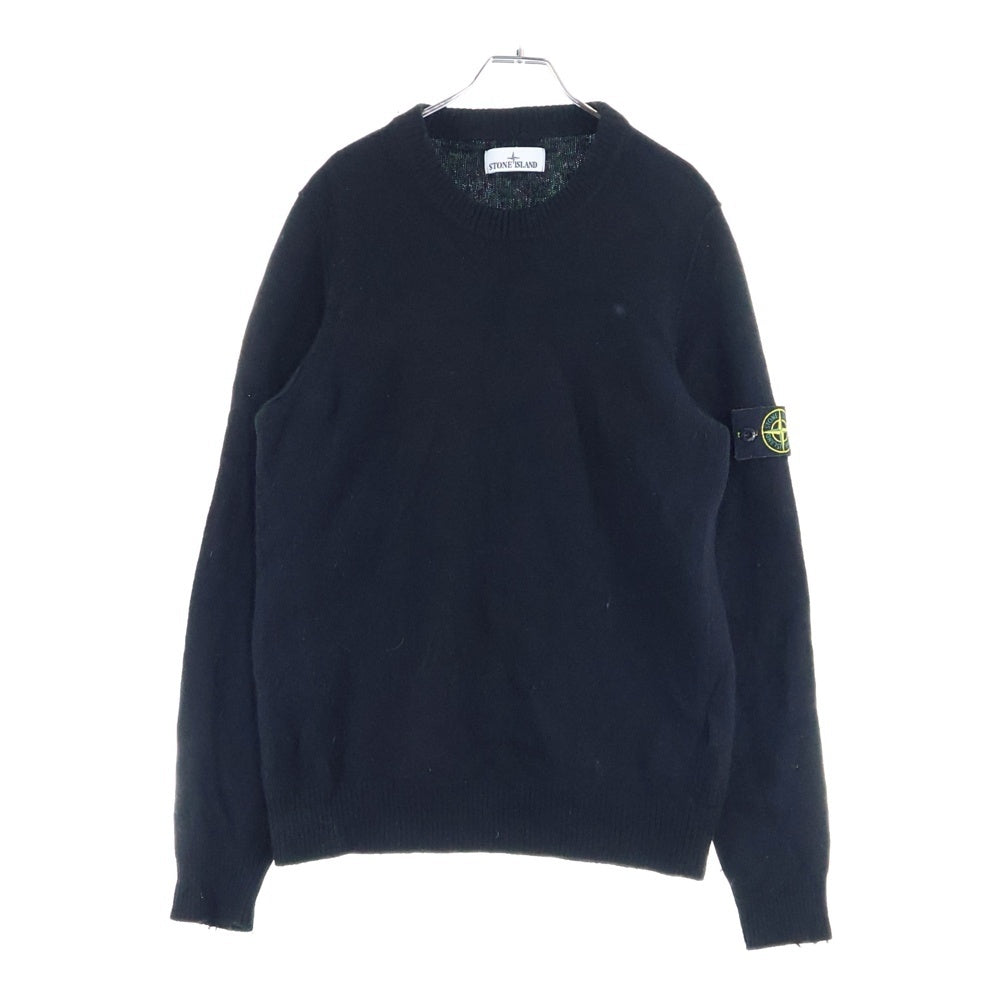 STONE ISLAND(ストーンアイランド) アームロゴパッチ クルーネックニットセーター ブラック 7915508A3