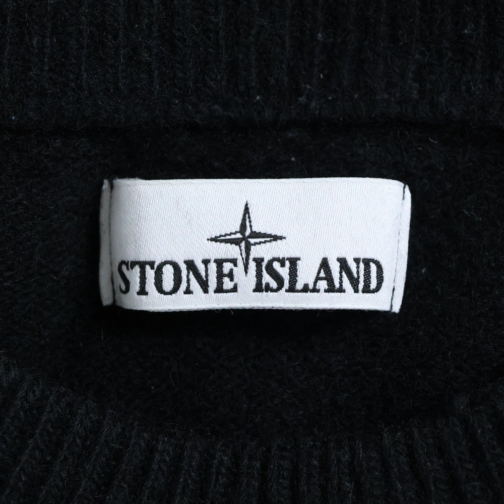 STONE ISLAND(ストーンアイランド) アームロゴパッチ クルーネックニットセーター ブラック 7915508A3