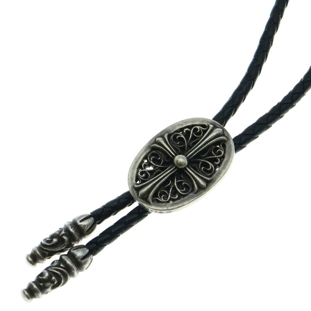 CHROME HEARTS(クロムハーツ) BOLOTIE OVALTINY タイニークラシックオーバルクロス ループタイ シルバー/ブラック BCA209