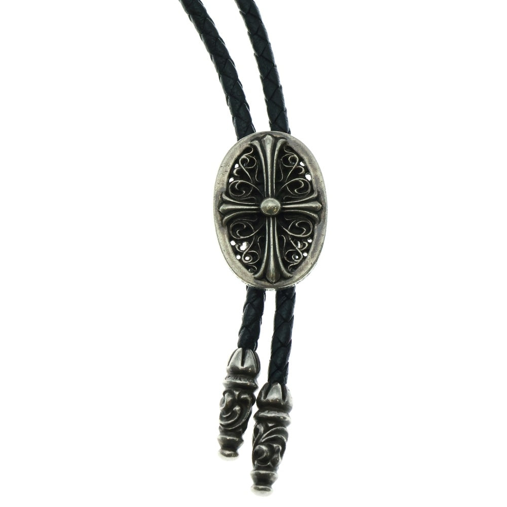 CHROME HEARTS(クロムハーツ) BOLOTIE OVALTINY タイニークラシックオーバルクロス ループタイ シルバー/ブラック BCA209