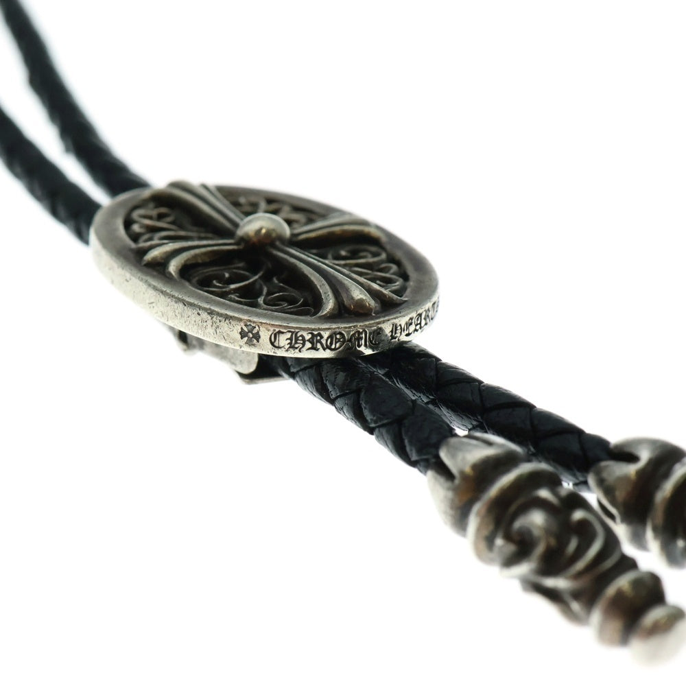 CHROME HEARTS(クロムハーツ) BOLOTIE OVALTINY タイニークラシックオーバルクロス ループタイ シルバー/ブラック BCA209