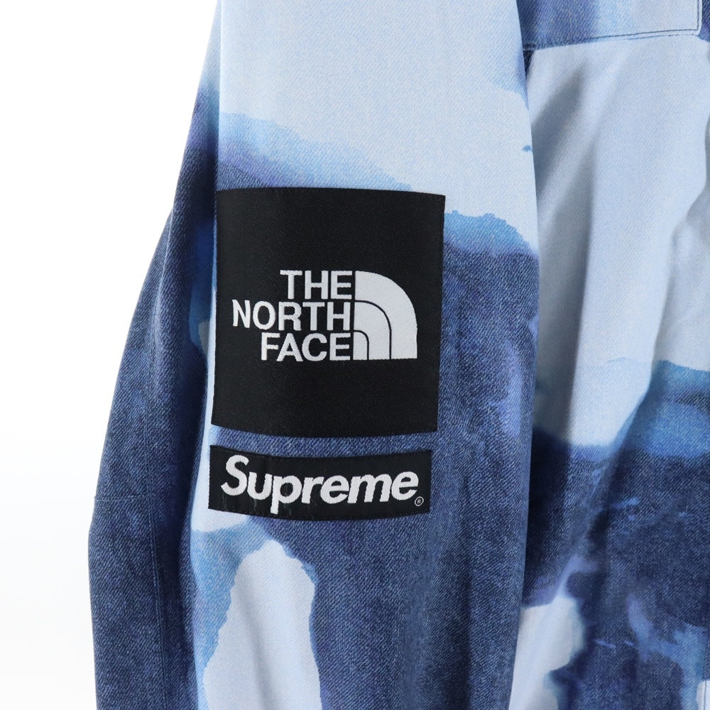 SUPREME(シュプリーム) 21AW ×The North Face Bleached Denim Print Mountain Jacket ザ ノース フェイス ブリーチド デニム プリント マウンテン ジャケット ブルー NP521001