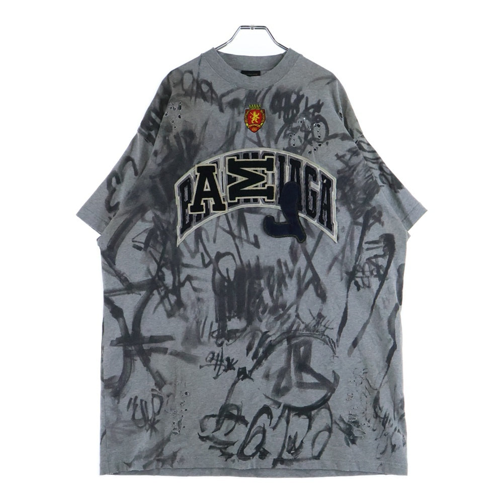 BALENCIAGA(バレンシアガ) 23SS 1300 Skater プリントビンテージジャージーTシャツ グレー 739028 TOVA7