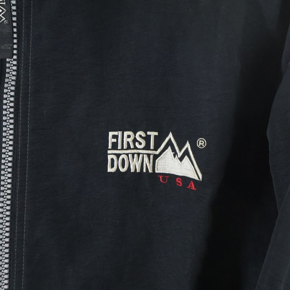FIRST DOWN(ファーストダウン) ロゴ刺繍 ナイロンジャケット マウンテンジャケット ブラック FD-74185