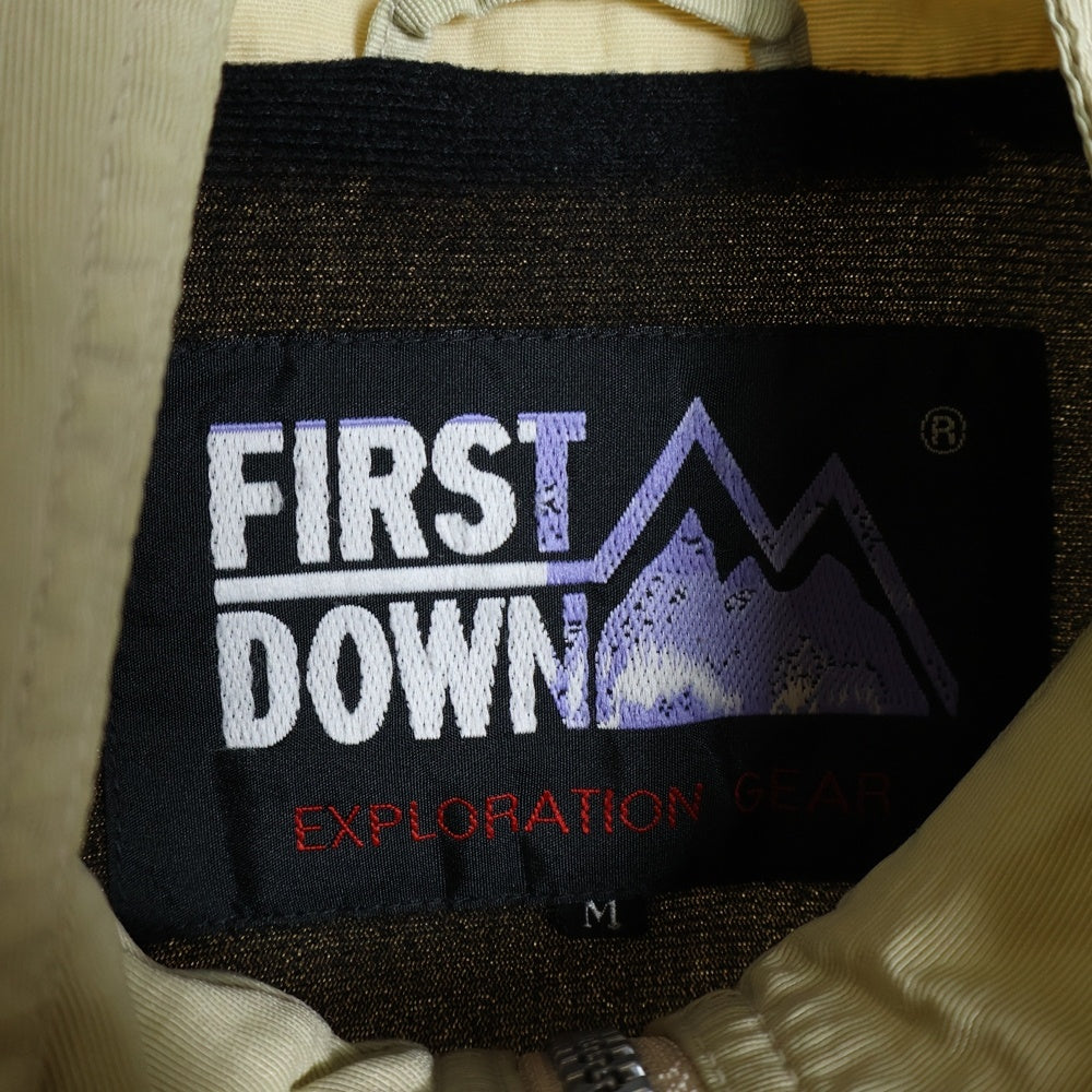 FIRST DOWN(ファーストダウン) ロゴ刺繍 ナイロンジャケット マウンテンジャケット ベージュ FD-74185