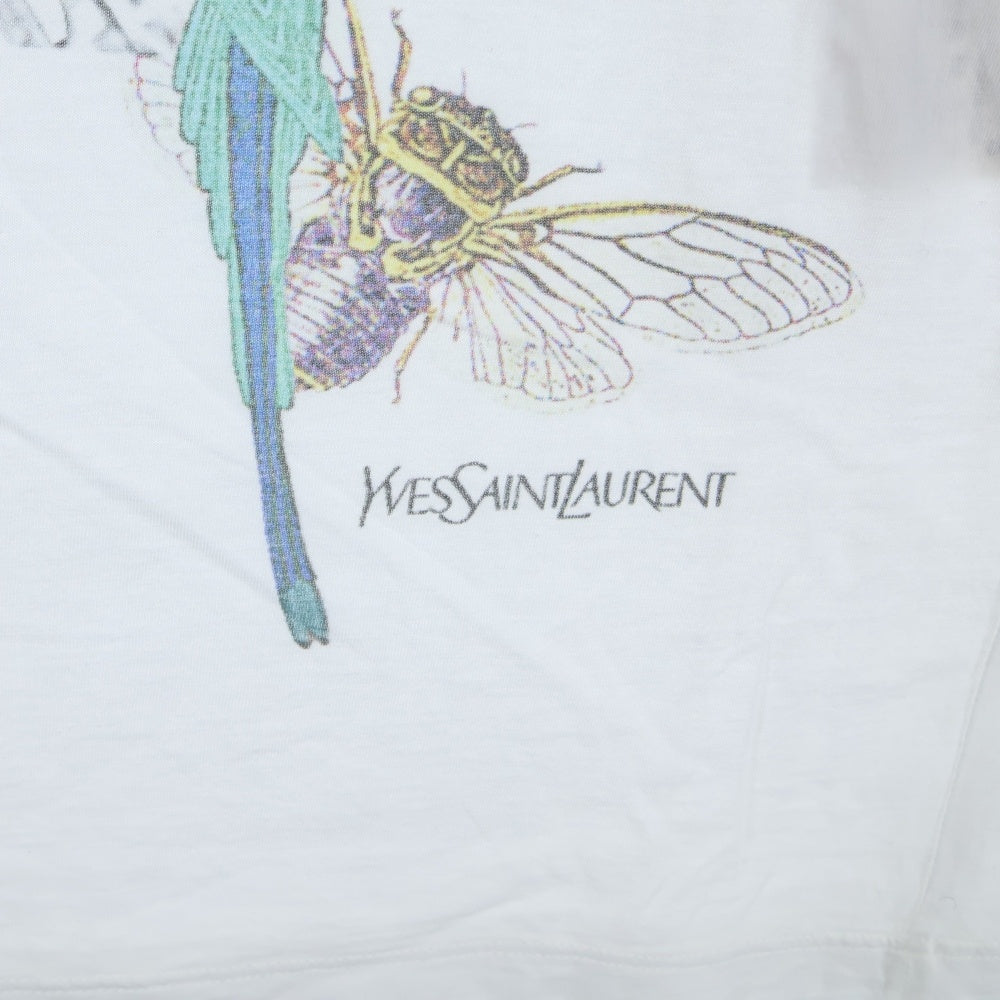 YVES SAINT LAURENT(イヴサンローラン) タワープリント 半袖クルーネックTシャツカットソー ホワイト 288894