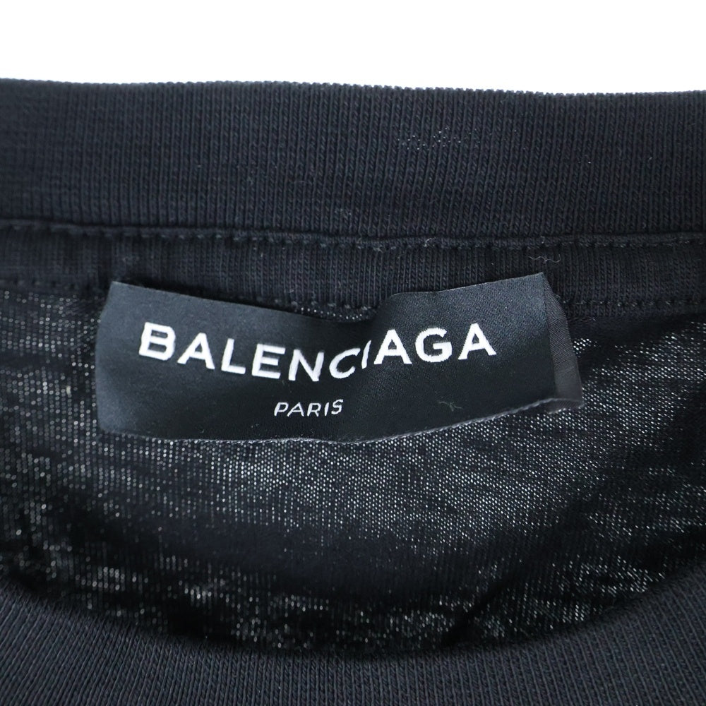 BALENCIAGA(バレンシアガ) ミニロゴプリント 半袖Tシャツカットソー ブラック 486032