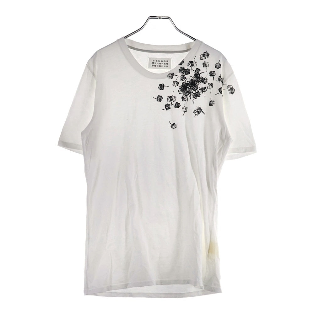 Maison Martin Margiela(メゾンマルタンマルジェラ) ローズ転写プリント クルーネック半袖Tシャツカットソー ホワイト