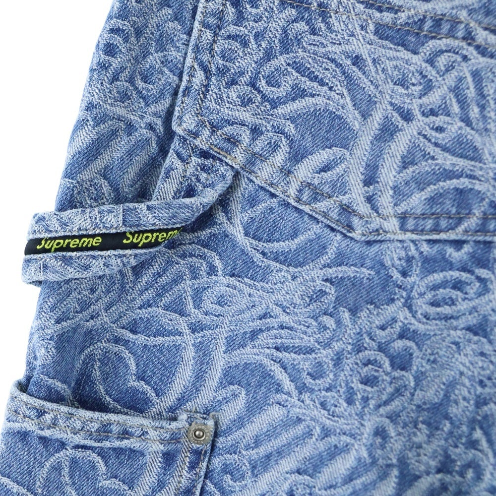 SUPREME(シュプリーム) 22AW Script Jacquard Double Knee Denim Painter Pant カーペンターデニムパンツ インディゴ