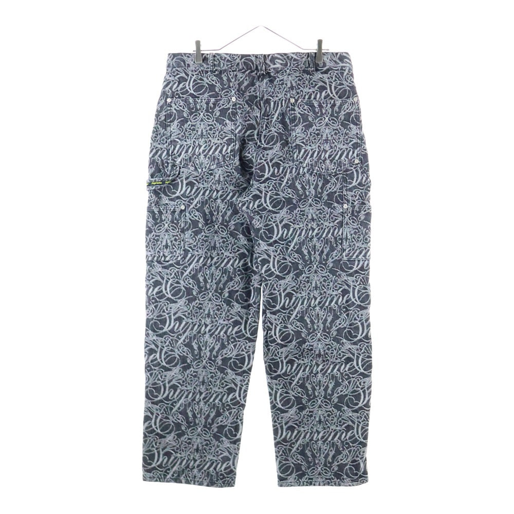 SUPREME(シュプリーム) 22AW Script Jacquard Double Knee Denim Painter Pant カーペンターデニムパンツ ブラック