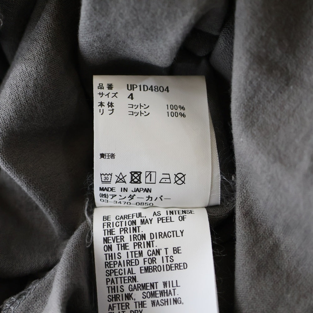 UNDERCOVER(アンダーカバー) 刺繍 プリント 半袖クルーネックTシャツカットソー グレー