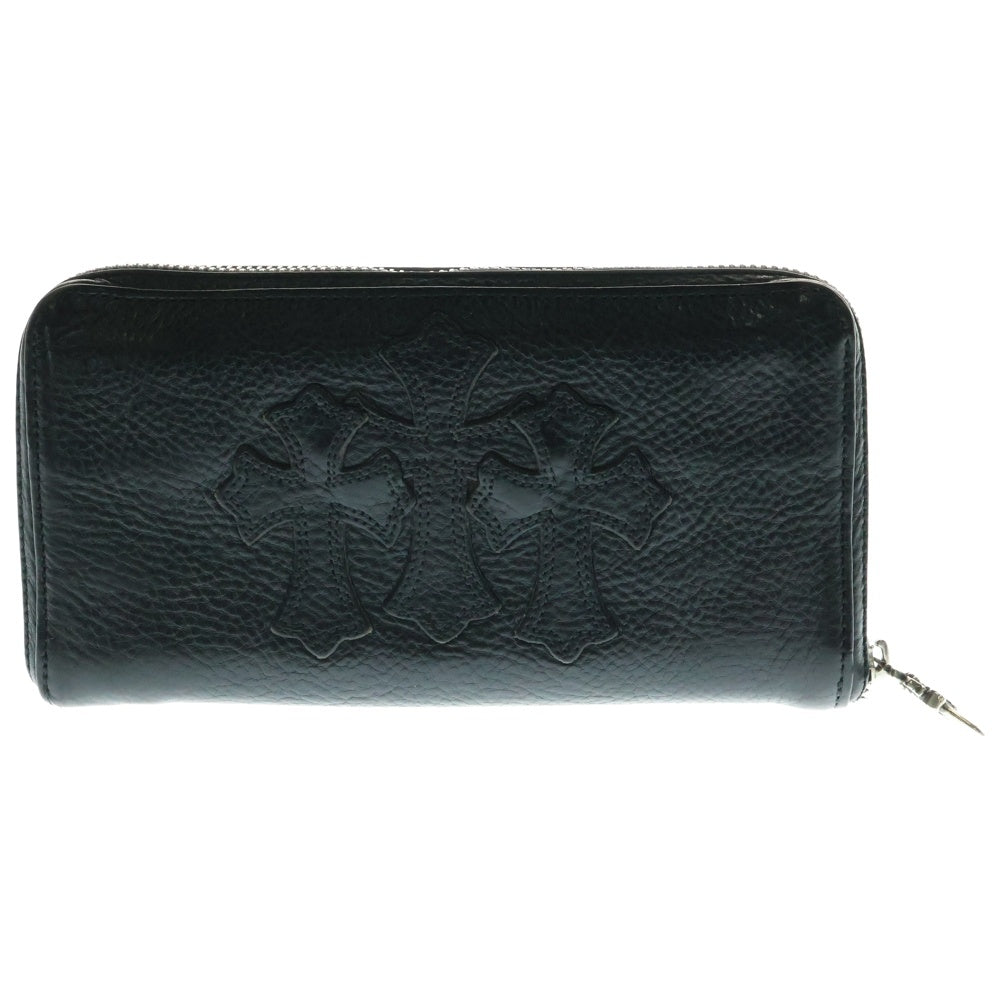 CHROME HEARTS(クロムハーツ) REC F ZIP 3クロス ラウンドジップレザーウォレット 財布 ブラック BCA368