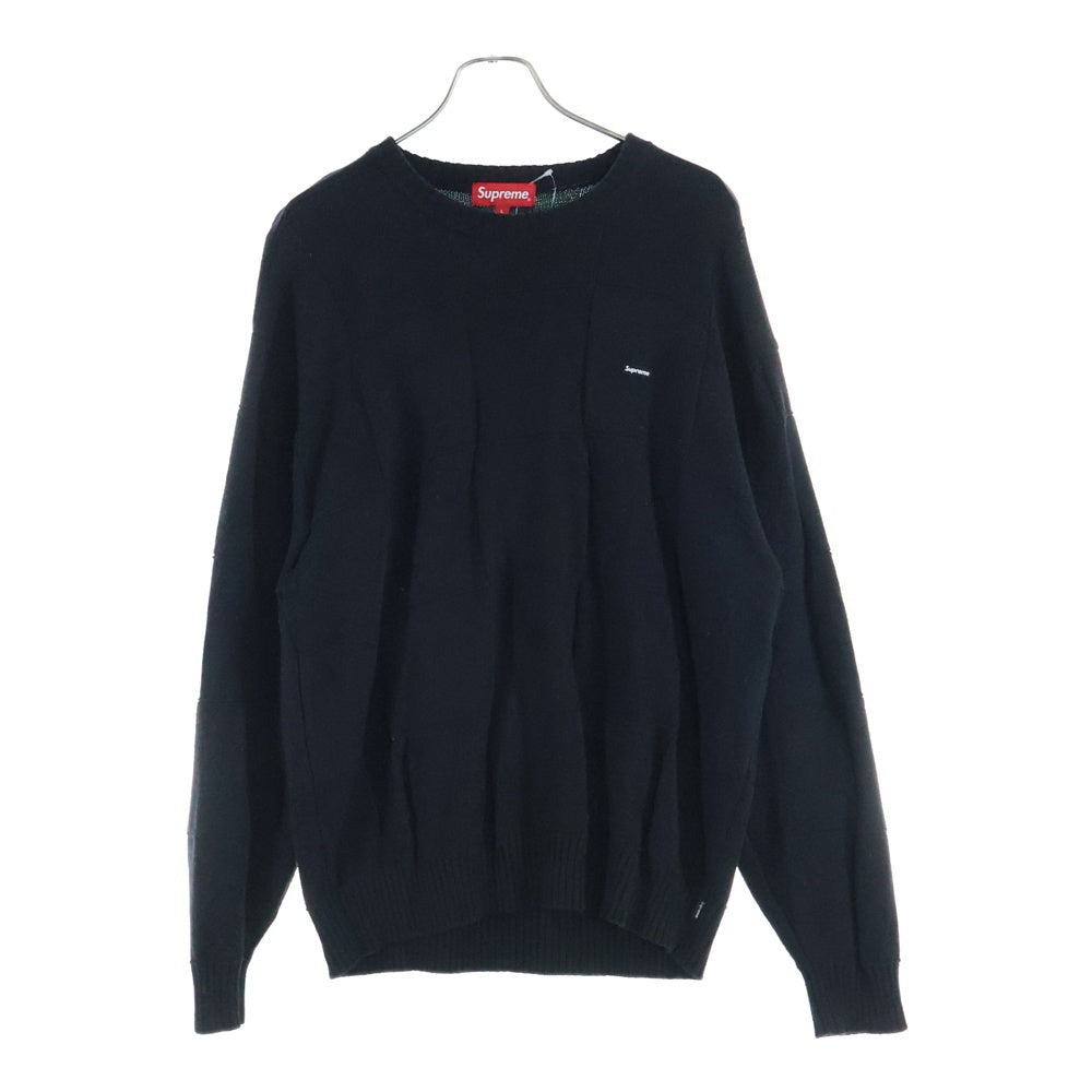 SUPREME(シュプリーム) 21SS Tonal Checkerboard Small Box Sweater トーナル チェッカーボード スモールボックスロゴ セーター ニット ブラック