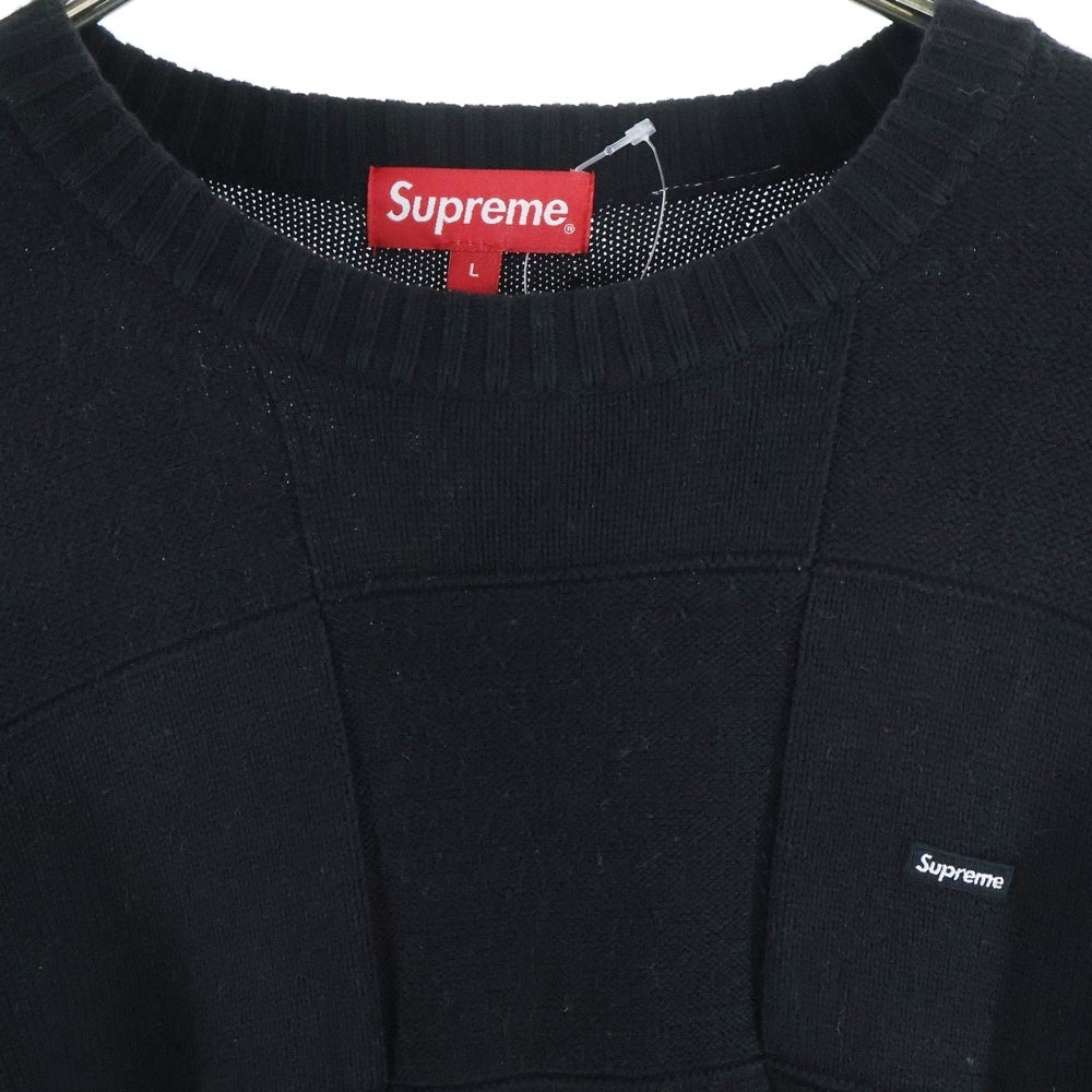 SUPREME(シュプリーム) 21SS Tonal Checkerboard Small Box Sweater トーナル チェッカーボード スモールボックスロゴ セーター ニット ブラック
