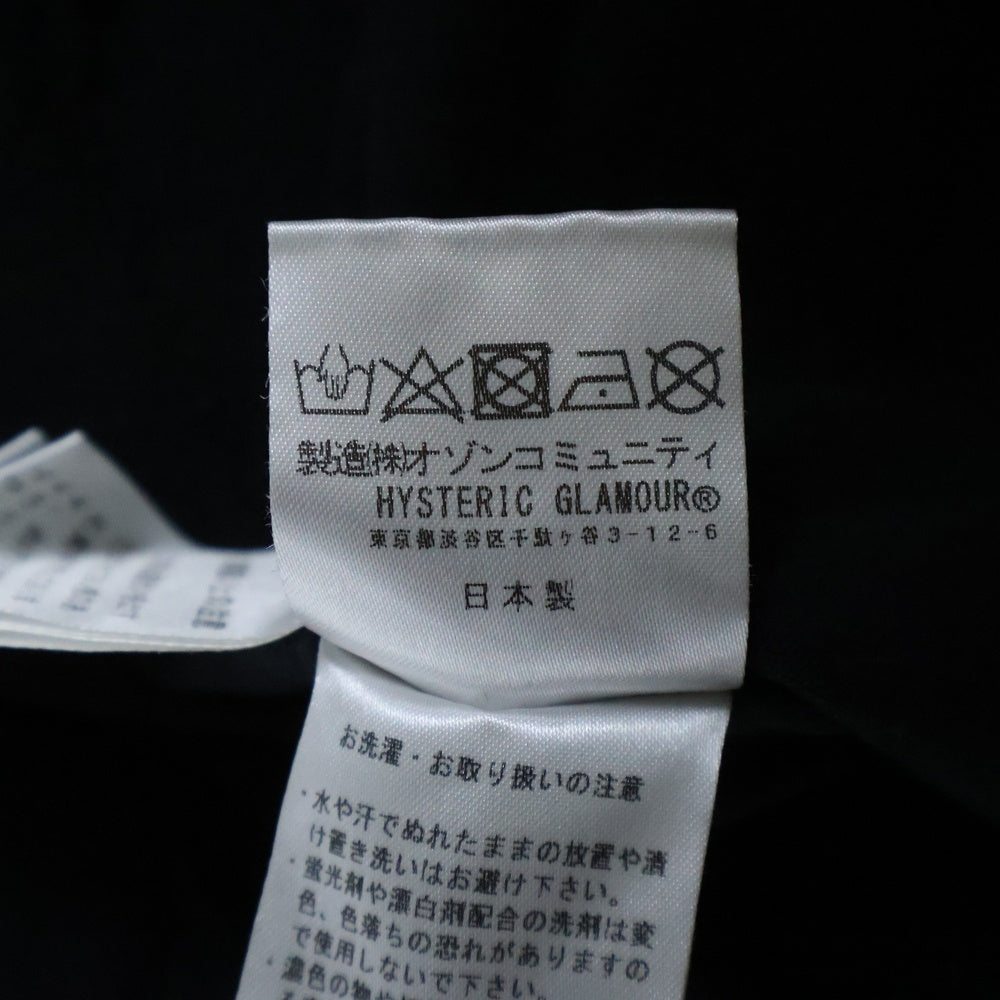 HYSTERIC GLAMOUR(ヒステリックグラマー) ヒスガール ロゴプリント クルーネック半袖Tシャツ ブラック