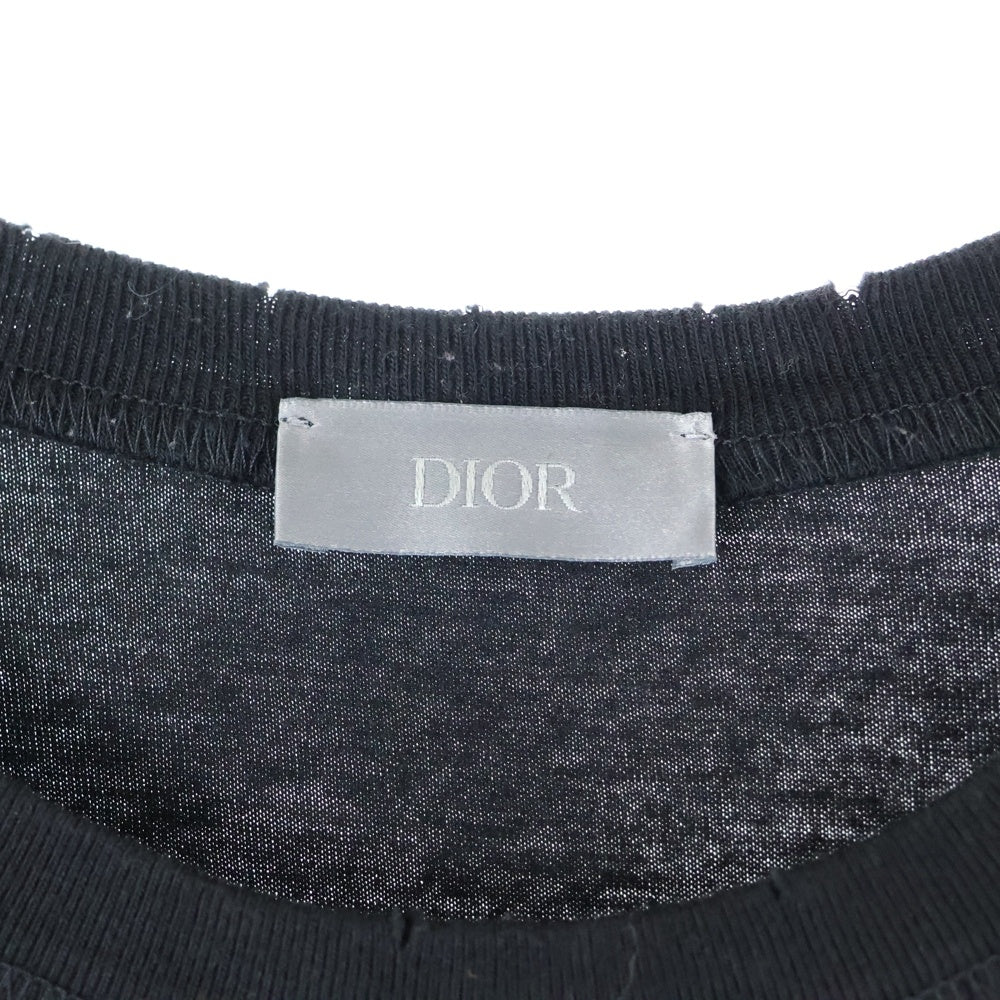 DIOR(ディオール) 24SS ロゴ刺繍 半袖クルーネックTシャツカットソー ブラック 483J635A0817
