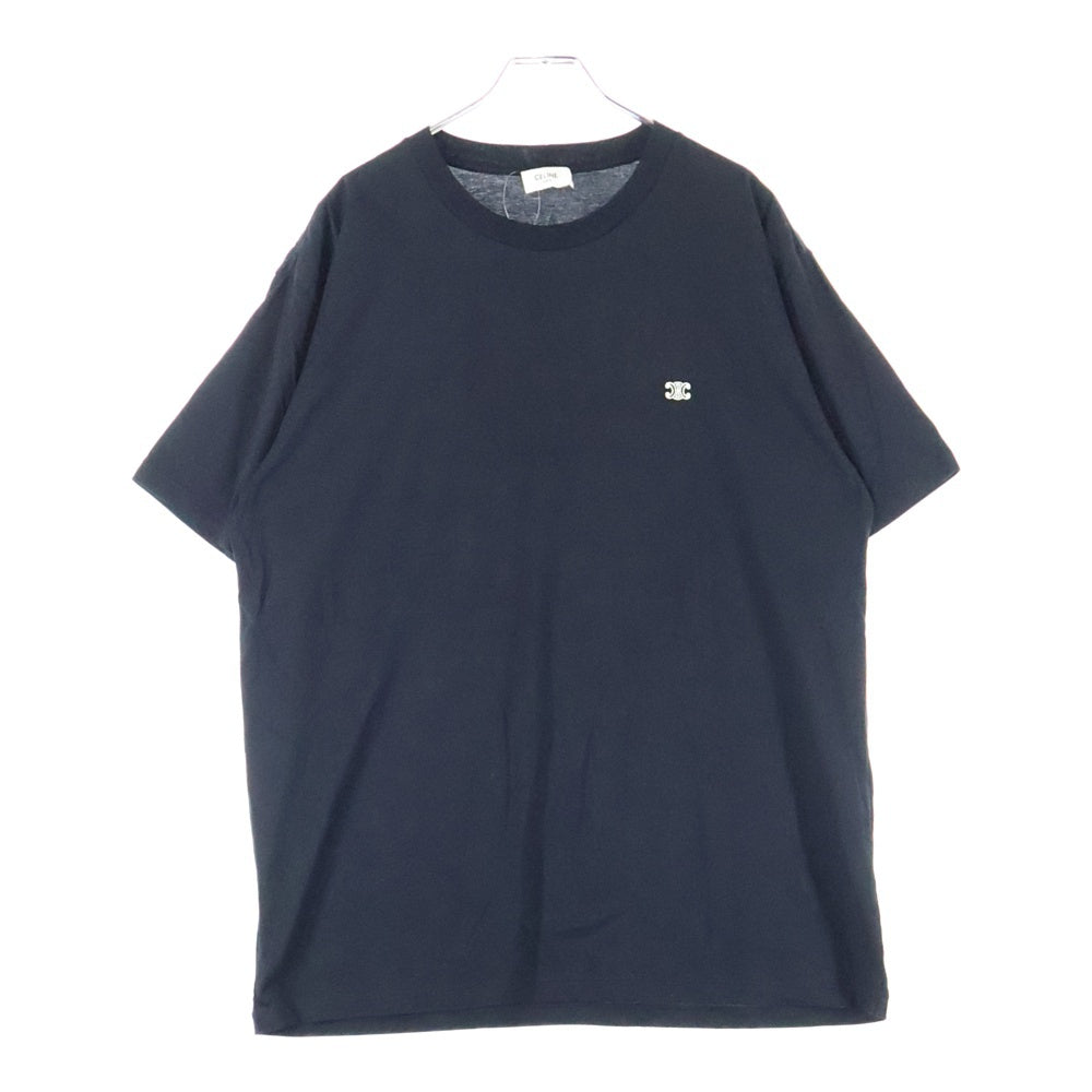 CELINE(セリーヌ) トリオンフ ワンポイントロゴ クルーネック半袖Tシャツカットソー ブラック
