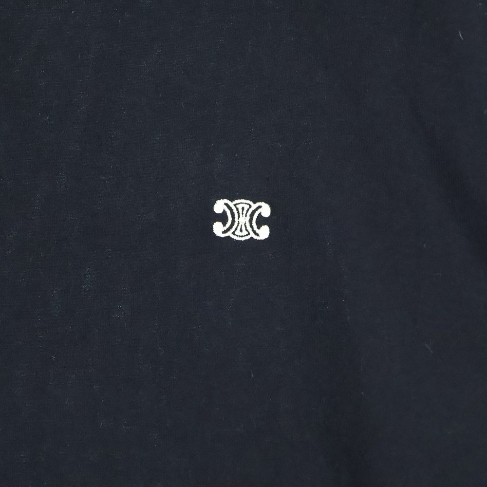 CELINE(セリーヌ) トリオンフ ワンポイントロゴ クルーネック半袖Tシャツカットソー ブラック
