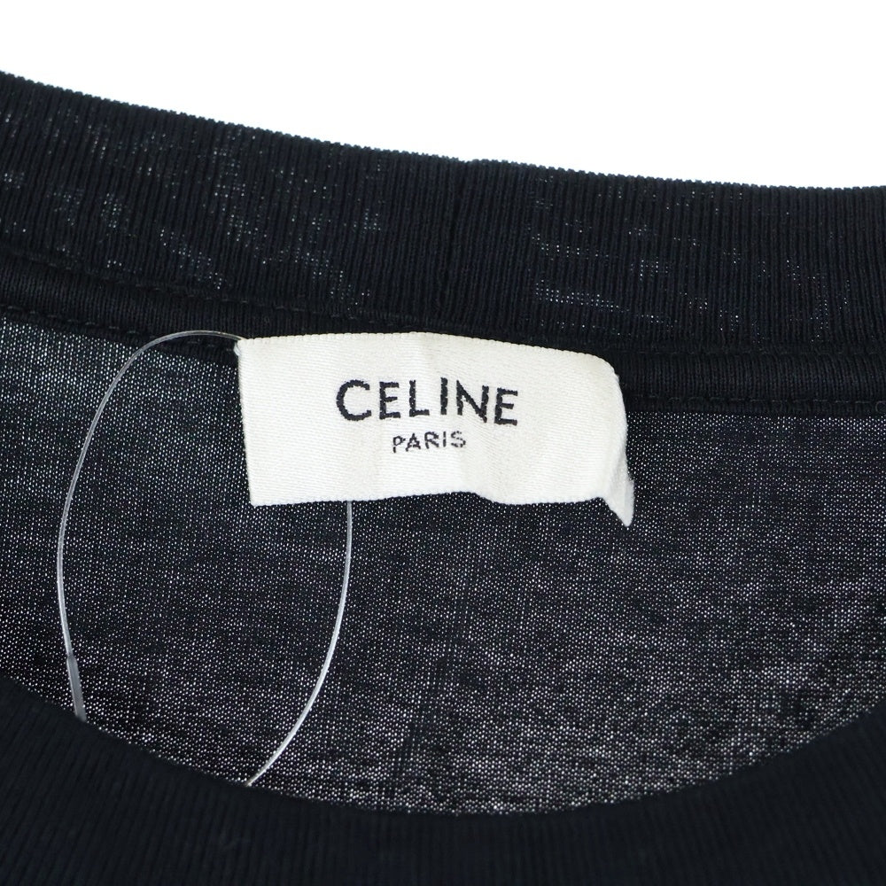 CELINE(セリーヌ) トリオンフ ワンポイントロゴ クルーネック半袖Tシャツカットソー ブラック