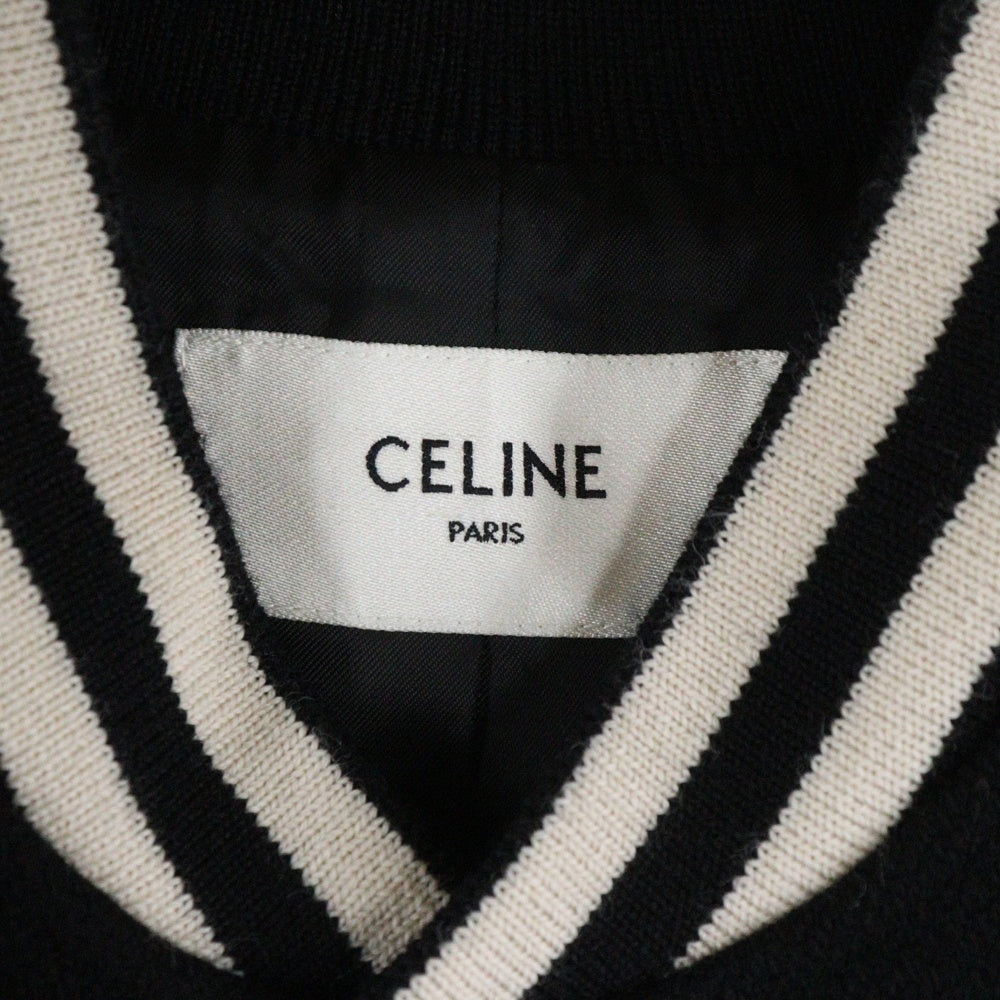 CELINE(セリーヌ) クラシックCロゴ テディジャケット ブルゾン ブラック/ホワイト 2V56D896C