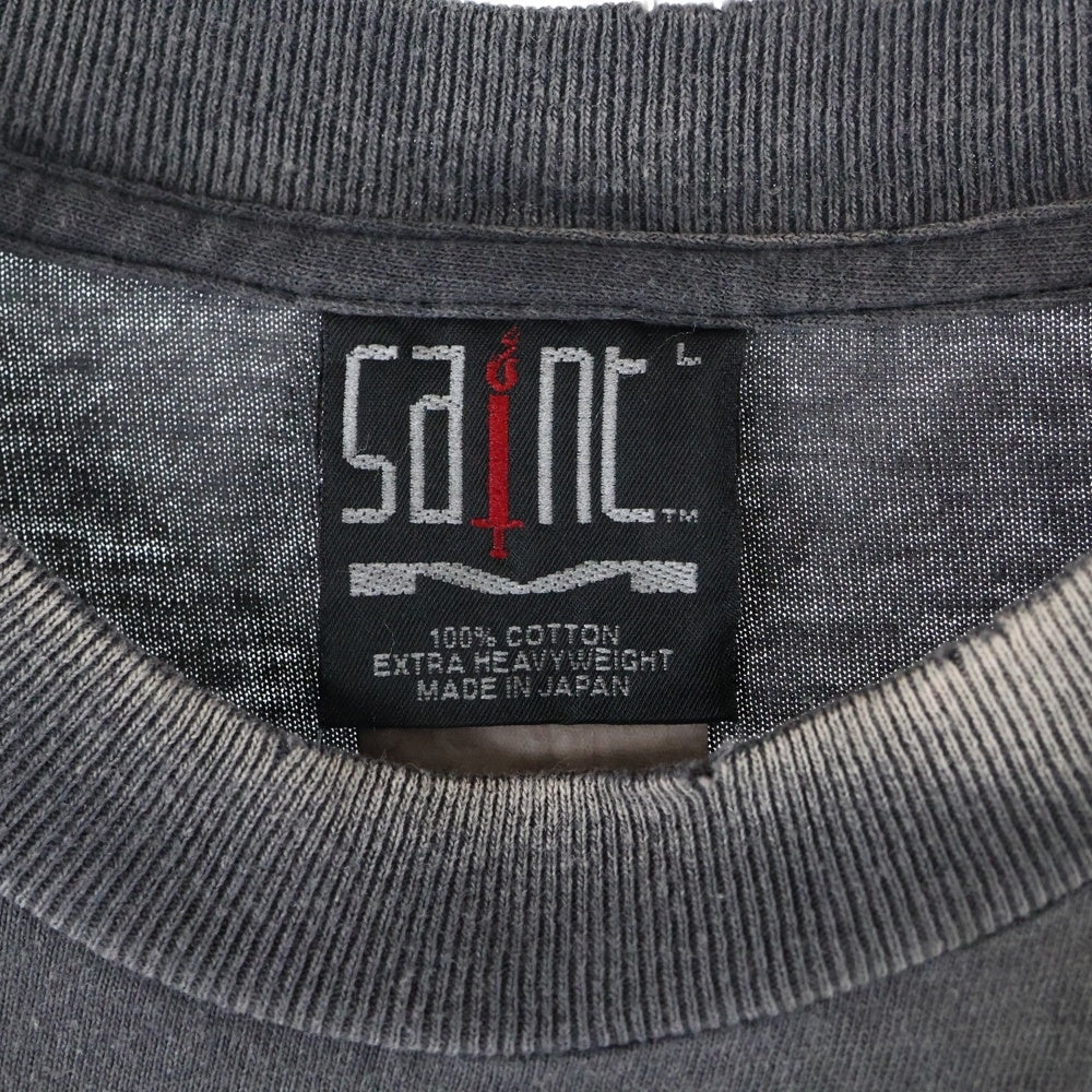 SAINT MICHAEL(セントマイケル) 25SS ×KOSUKE KAWAMURA COMPLETE CONTRL KK SS TEE 河村康輔 両面プリント 半袖クルーネックTシャツカットソー ブラック