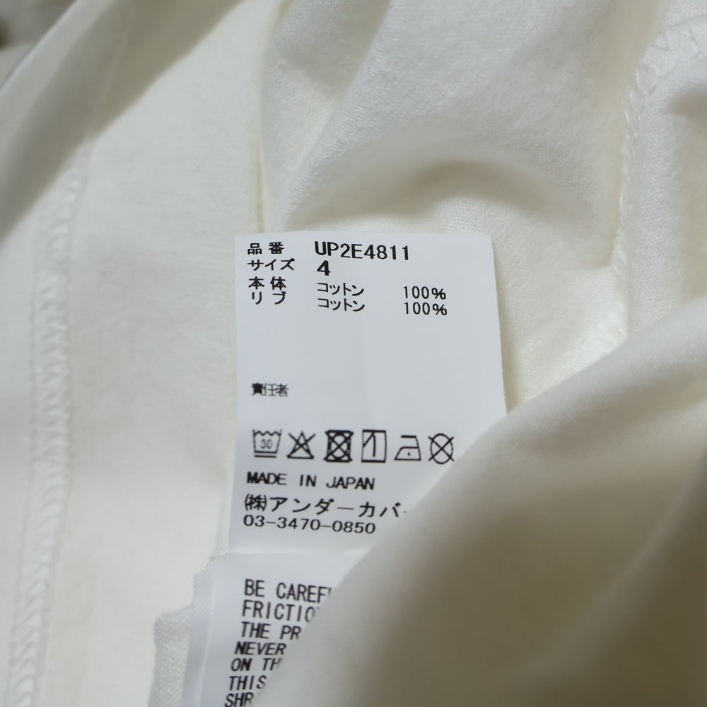 UNDERCOVER(アンダーカバー) 25SS AHZIPTEE You Dont know meGraphic print and zipper on the front オーバーサイズ 再度ファスナーデザイン クルーネック半袖Tシャツ UP2E4811 ホワイト