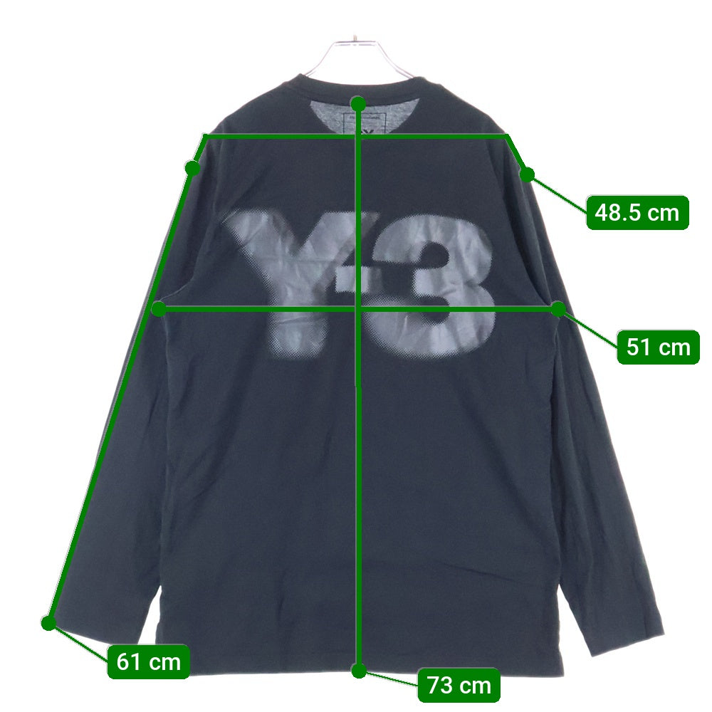 Y-3(ワイスリー) 24AW LOGO LS TEE バックロゴプリント クルーネックロングスリーブTシャツ ブラック