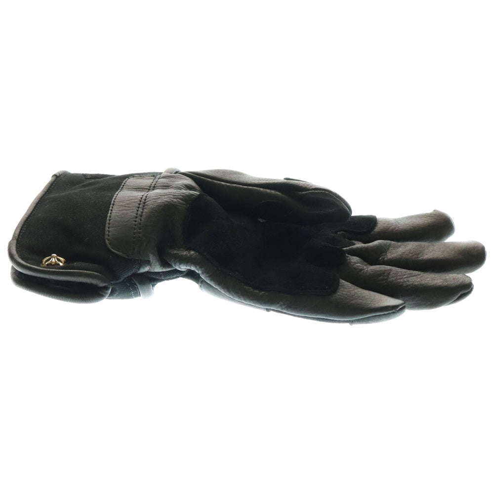 CHROME HEARTS(クロムハーツ) CHプラスパッチ クロスボールボタン 6パッチ レザーグローブ 手袋 ブラック