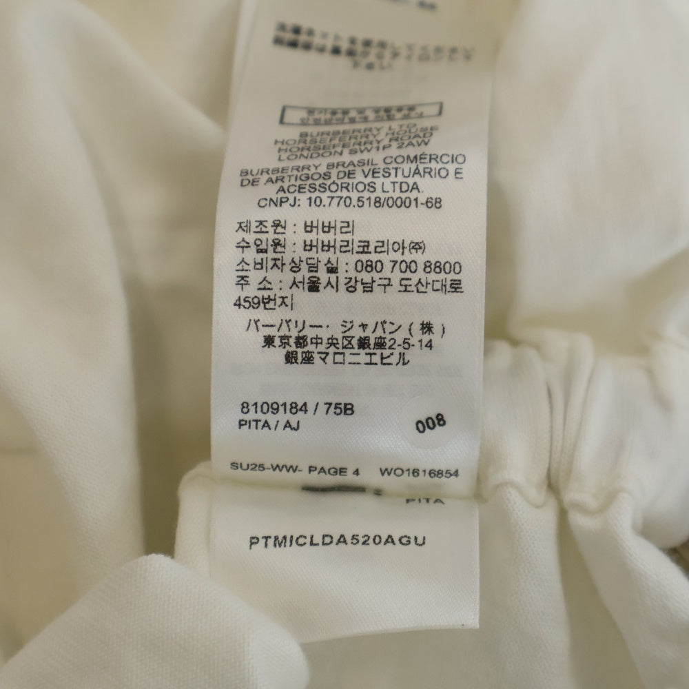 BURBERRY(バーバリー) ロゴ刺繍 フェスティバル クルーネック半袖Tシャツ ホワイト 8109184B8764 レディース