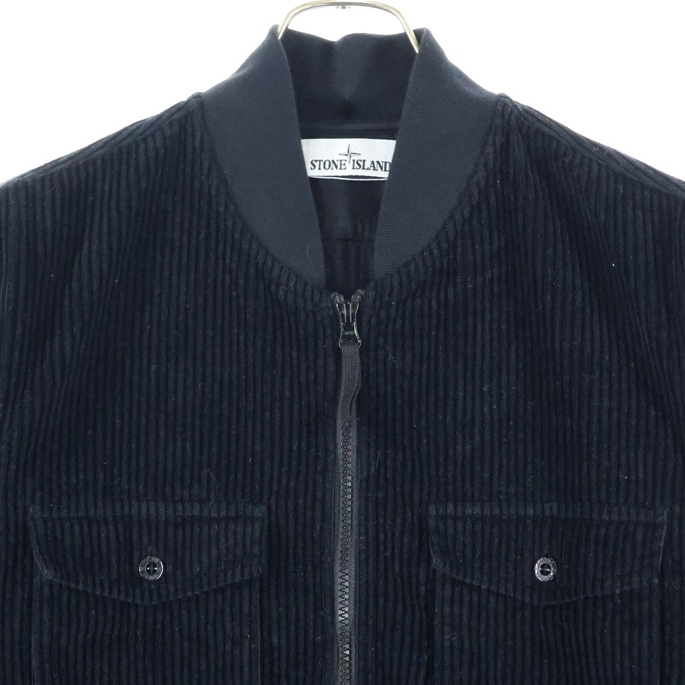 STONE ISLAND(ストーンアイランド) 21AW Corduroy Shirt ジップアップ コーデュロイ 長袖シャツ ブラック 751511611