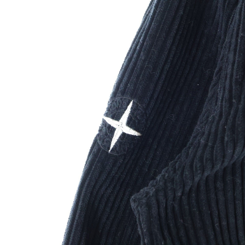 STONE ISLAND(ストーンアイランド) 21AW Corduroy Shirt ジップアップ コーデュロイ 長袖シャツ ブラック 751511611