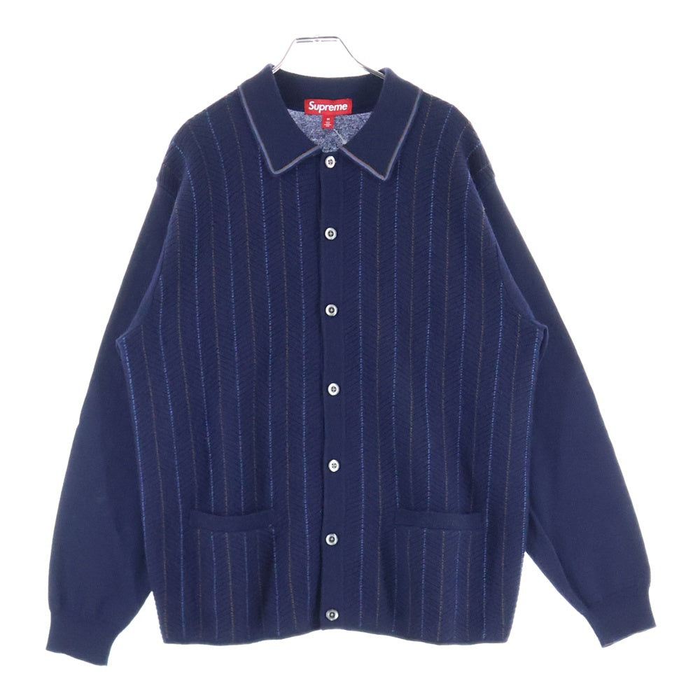 SUPREME(シュプリーム) 25SS Herringbone Cardigan ヘリンボーンカーディガン ネイビー