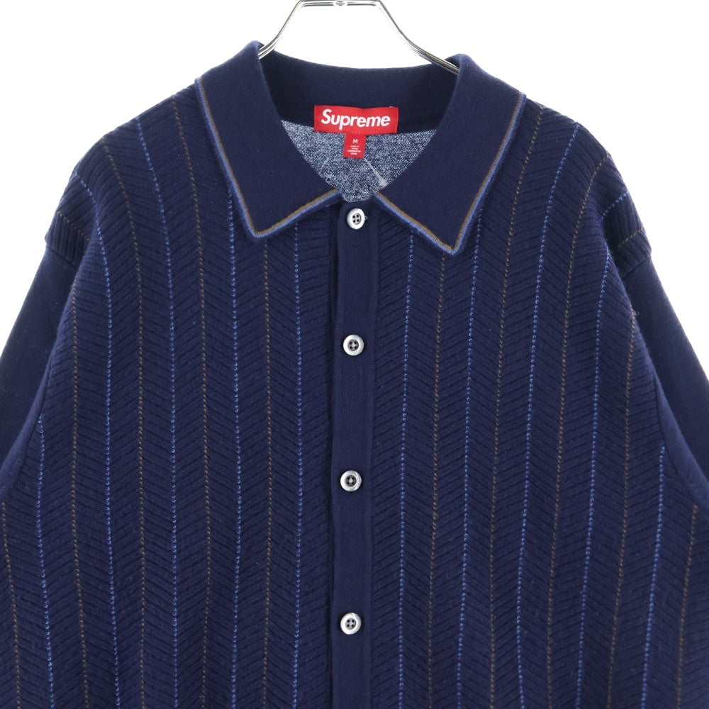 SUPREME(シュプリーム) 25SS Herringbone Cardigan ヘリンボーンカーディガン ネイビー