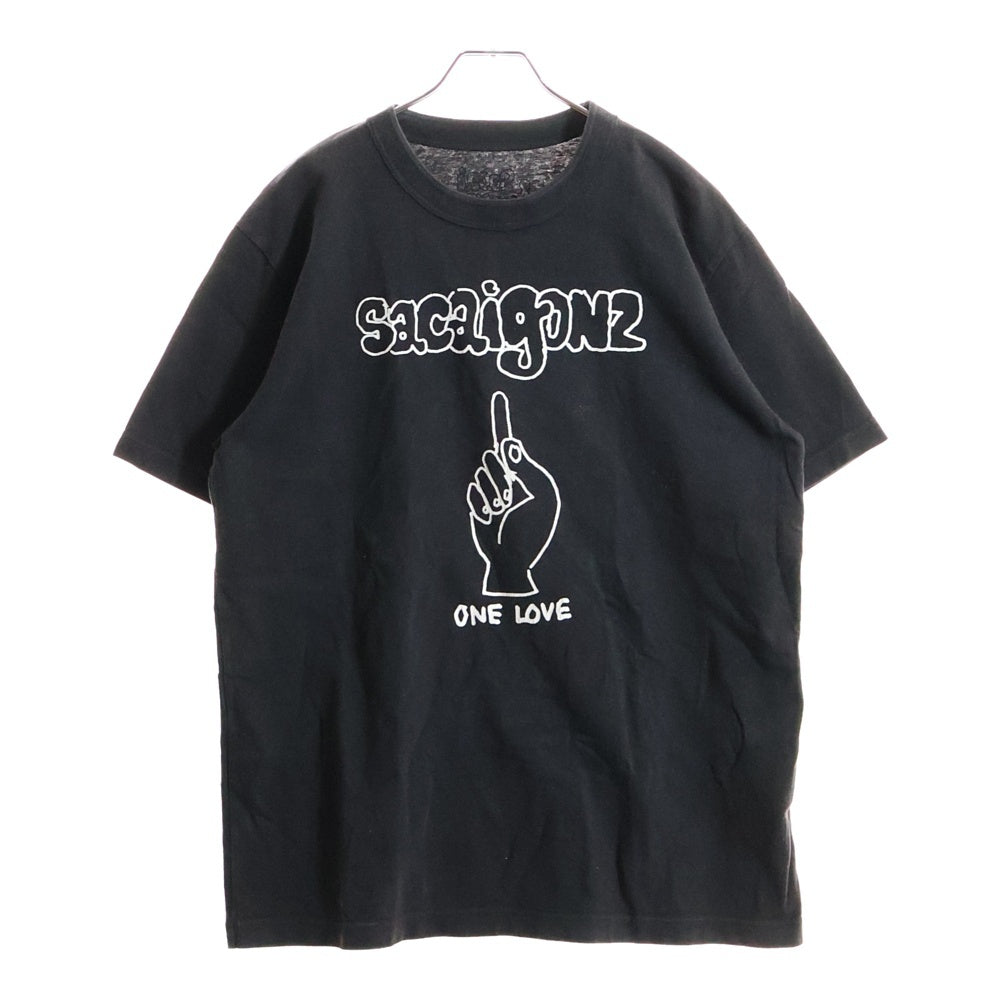 Sacai(サカイ) ×Gonz sacaigonz プリント クルーネック半袖Tシャツ ブラック 24-0820S