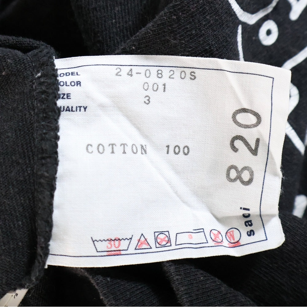 Sacai(サカイ) ×Gonz sacaigonz プリント クルーネック半袖Tシャツ ブラック 24-0820S