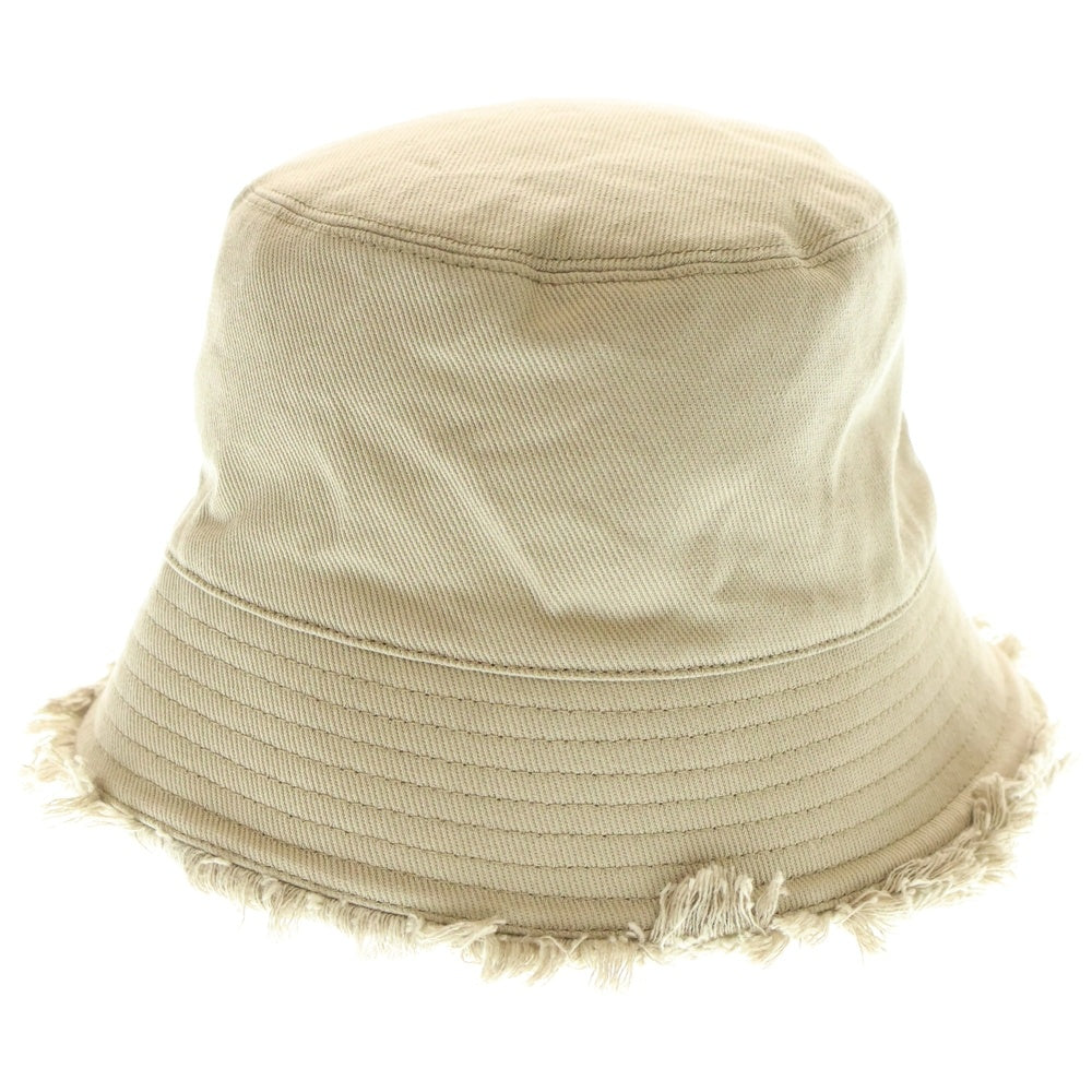 PRADA(プラダ) 23SS ロゴ刺繍 フリンジバケットハット ベージュ 1HC137 2CXJ