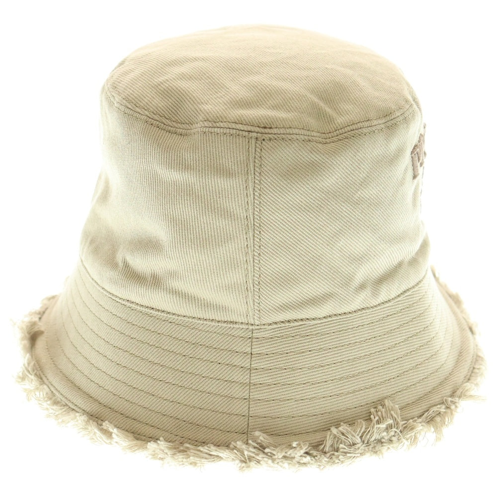 PRADA(プラダ) 23SS ロゴ刺繍 フリンジバケットハット ベージュ 1HC137 2CXJ